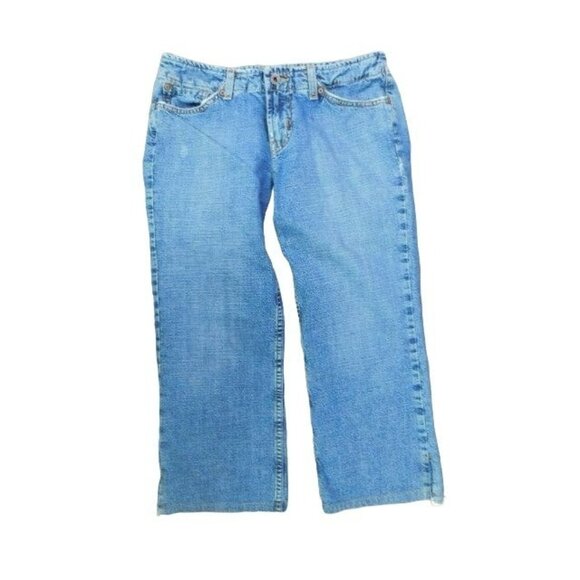 Lucky Brand Size 4/27 Cotton Wild Child Distressed Loose Fit Crop Denim Jeans - Picture 1 of 2